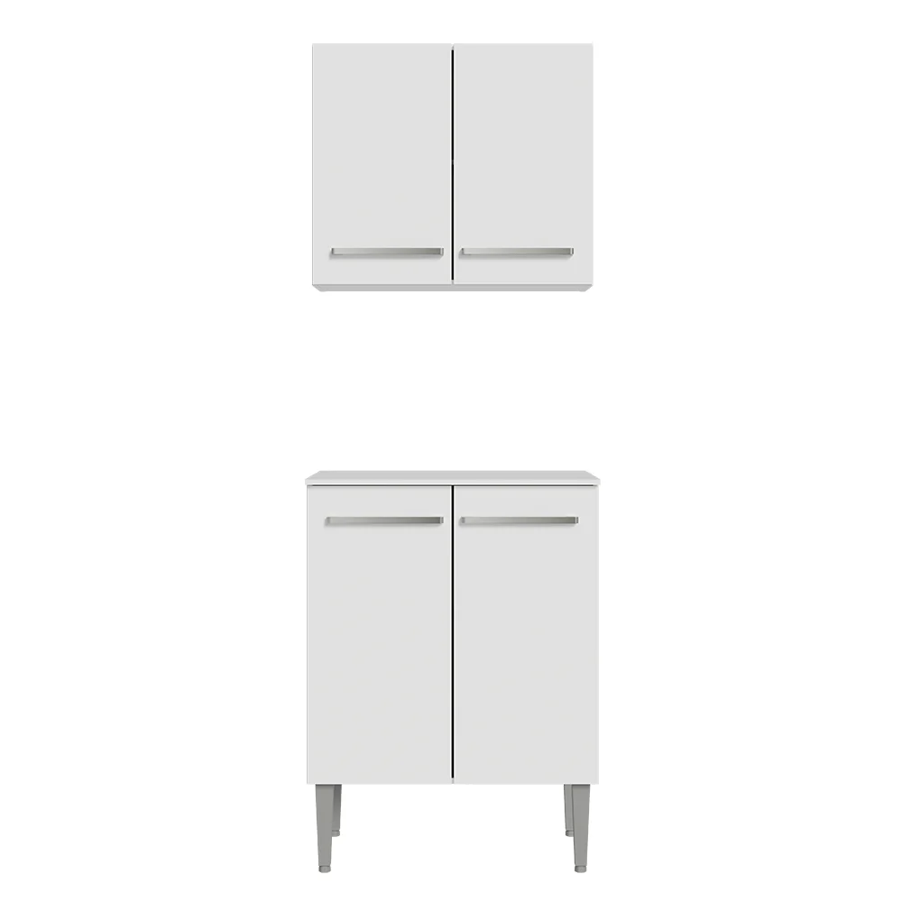 Kit com Armário Aéreo e Balcão 64cm Branco Emilly Madesa - Image 6