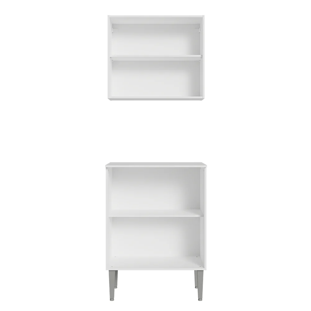 Kit com Armário Aéreo e Balcão 64cm Branco Emilly Madesa - Image 7