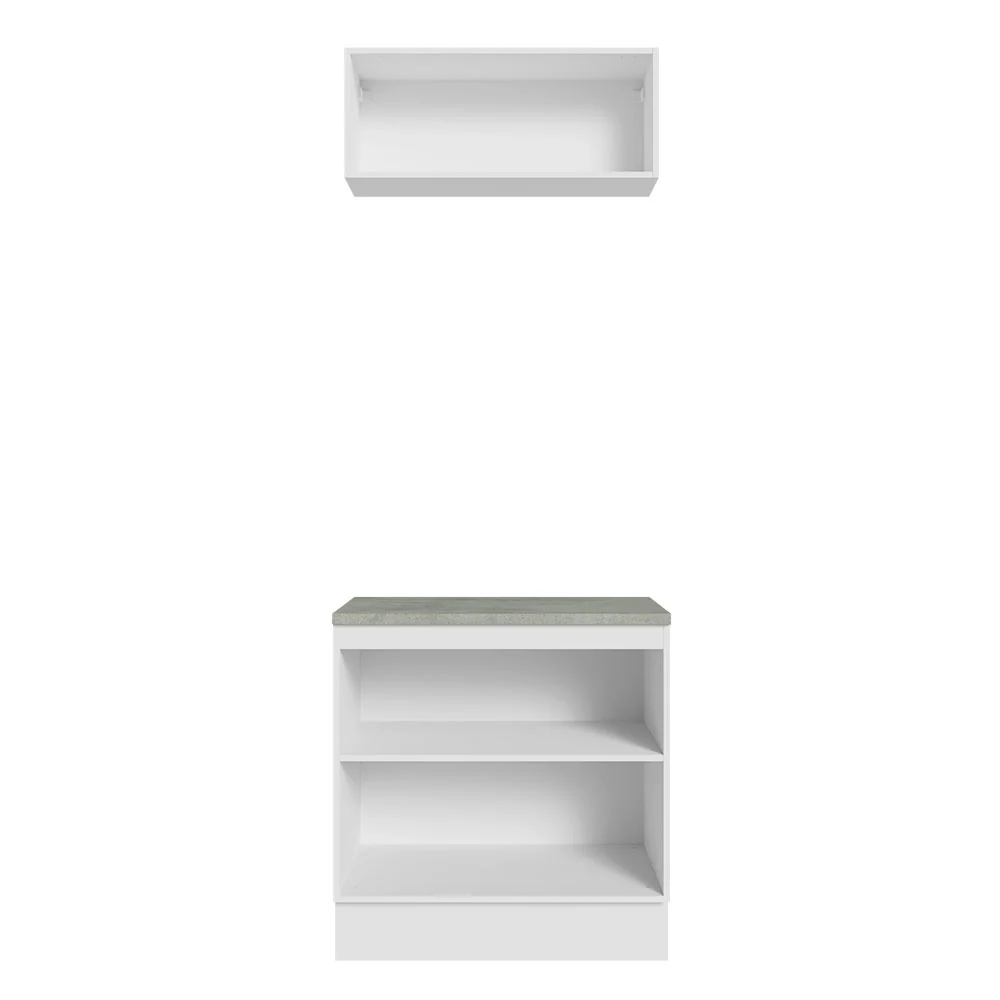 Kit com Balcão e Armário Aéreo Multiuso 80cm Branco Agata Madesa - Image 6