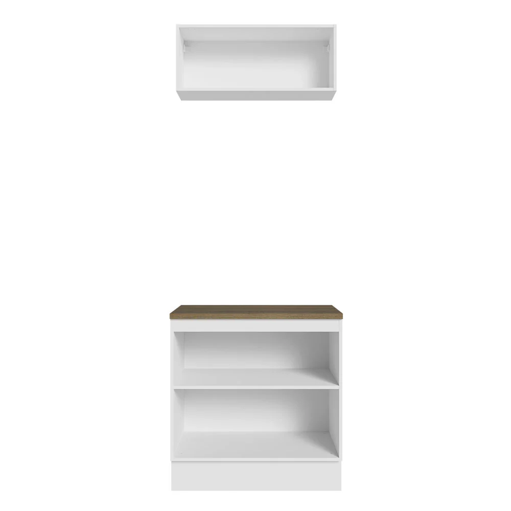 Kit com Balcão e Armário Aéreo Multiuso 80cm Branco/Rustic Agata Madesa - Image 6
