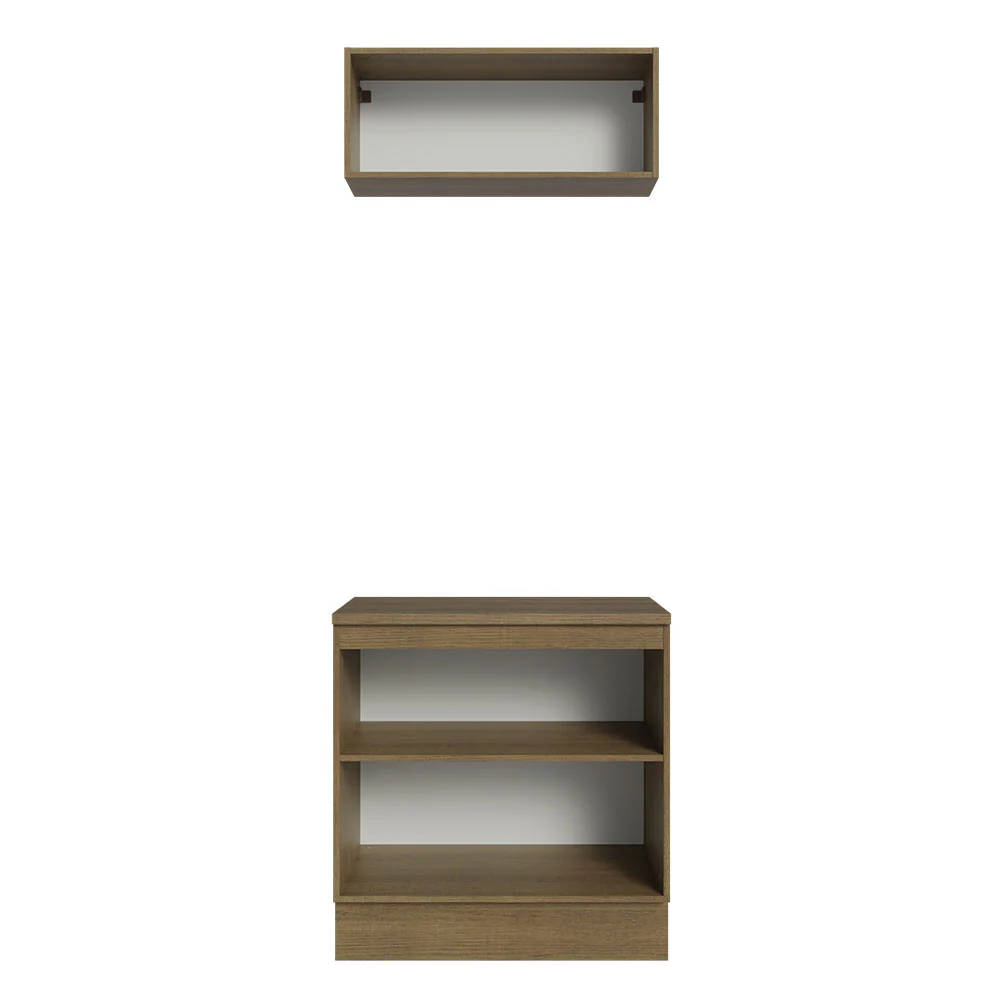 Kit com Balcão e Armário Aéreo Multiuso 80cm Rustic/Crema Agata Madesa - Image 6