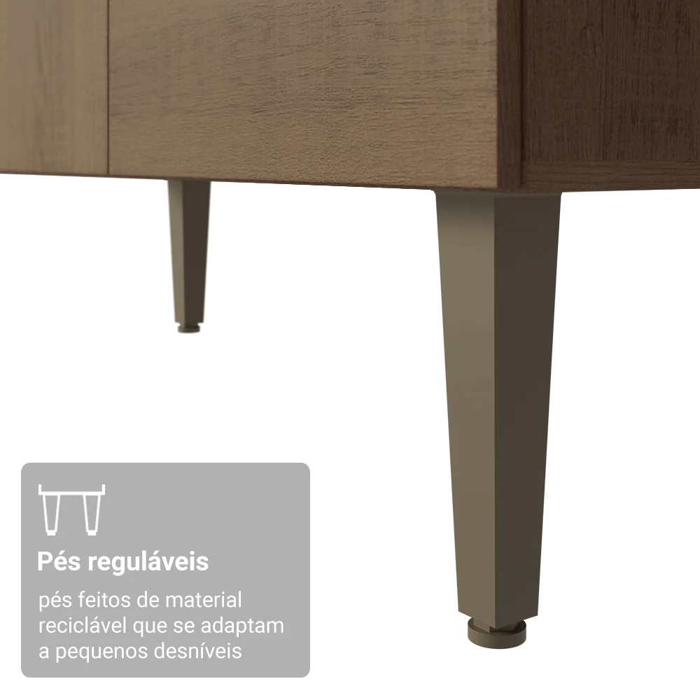 Kit Cozinha Balcão Gabinete 3 Portas 2 Gavetas e Armário Cozinha Despensa 5 Prateleiras Rustic/Preto - Image 8