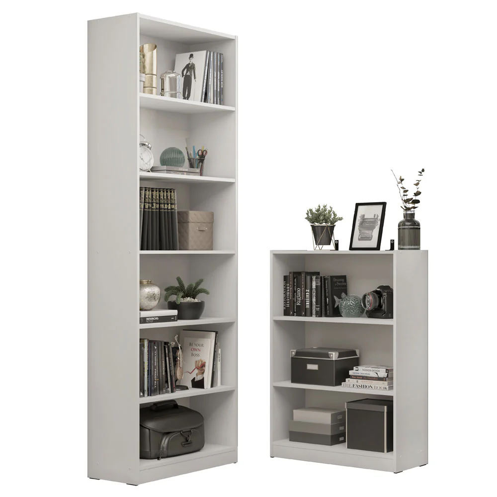 Kit Madesa Estante Livreiro 6908 + Estante Livreiro 6907 Branco - Image 2