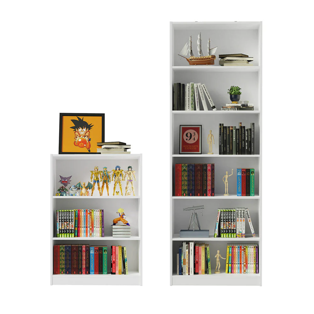 Kit Madesa Estante Livreiro 6908 + Estante Livreiro 6907 Branco - Image 4