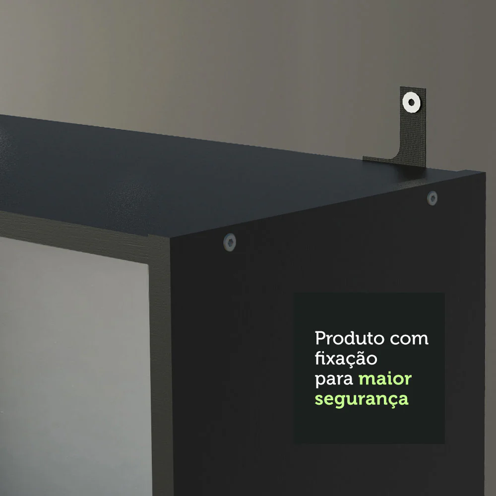 Kit Madesa Estante Livreiro 6908 + Estante Livreiro 6907 Preto - Image 8