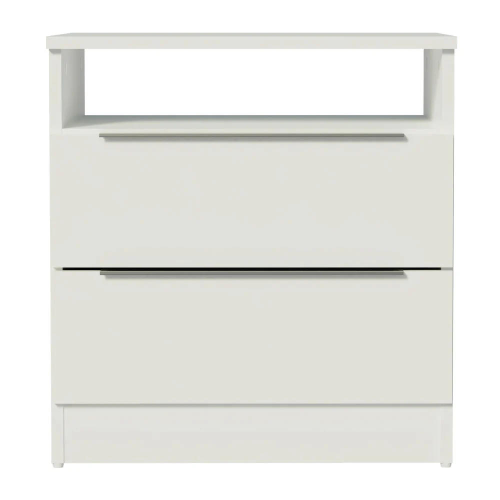 Mesa de Cabeceira Madesa 3227 com 2 Gavetas Branco - Image 7