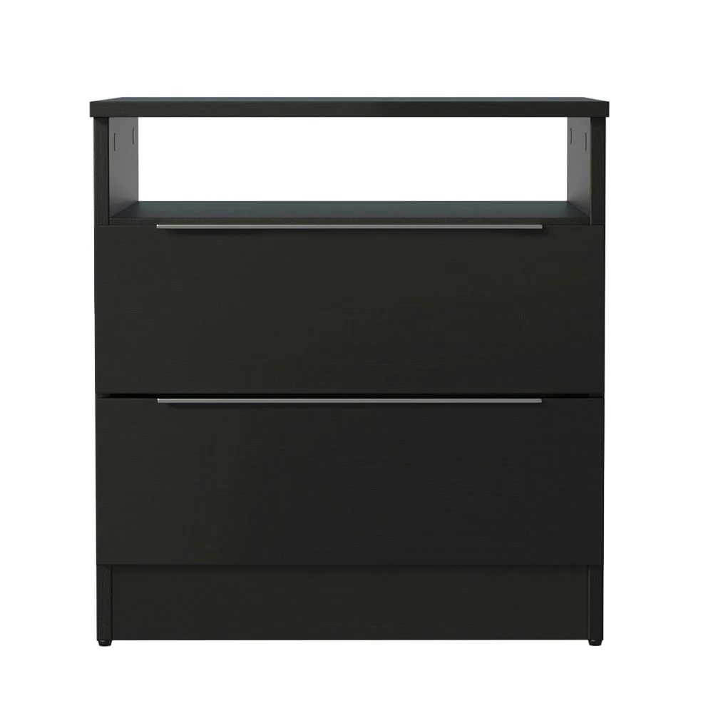 Mesa de Cabeceira Madesa 3227 com 2 Gavetas Preto - Image 9