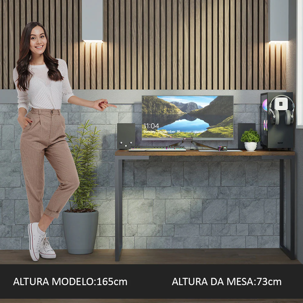 Mesa de Escritório Industrial 120cm Rustic Madesa - Image 6