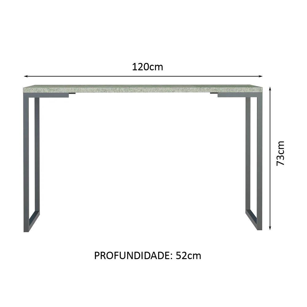 Mesa de Escritório Industrial Cinza 120cm Mood Madesa - Image 3