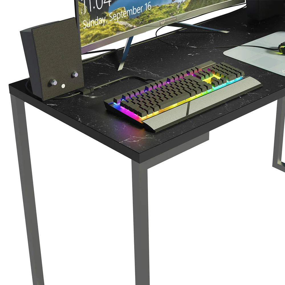 Mesa de Escritório Industrial Preta 120cm Nero Marquina Madesa - Image 5