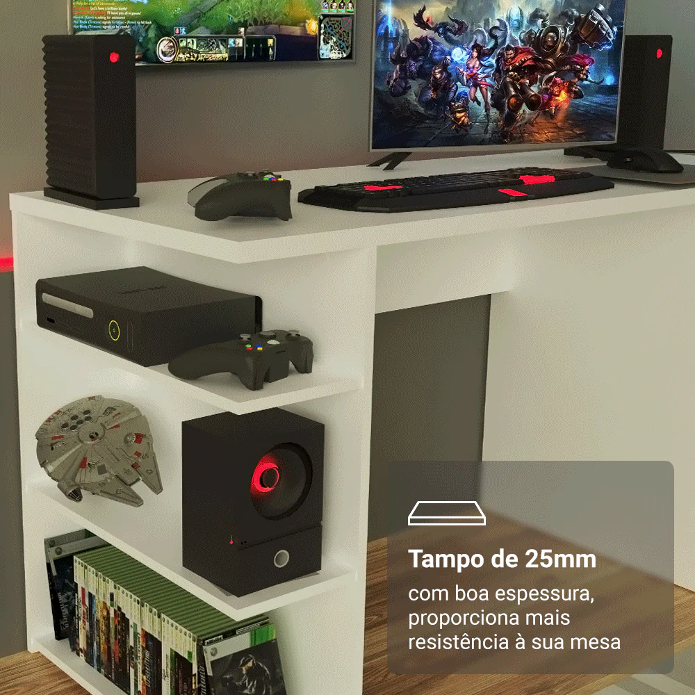 Mesa para Computador Gamer Madesa 9409 Branco - Image 6