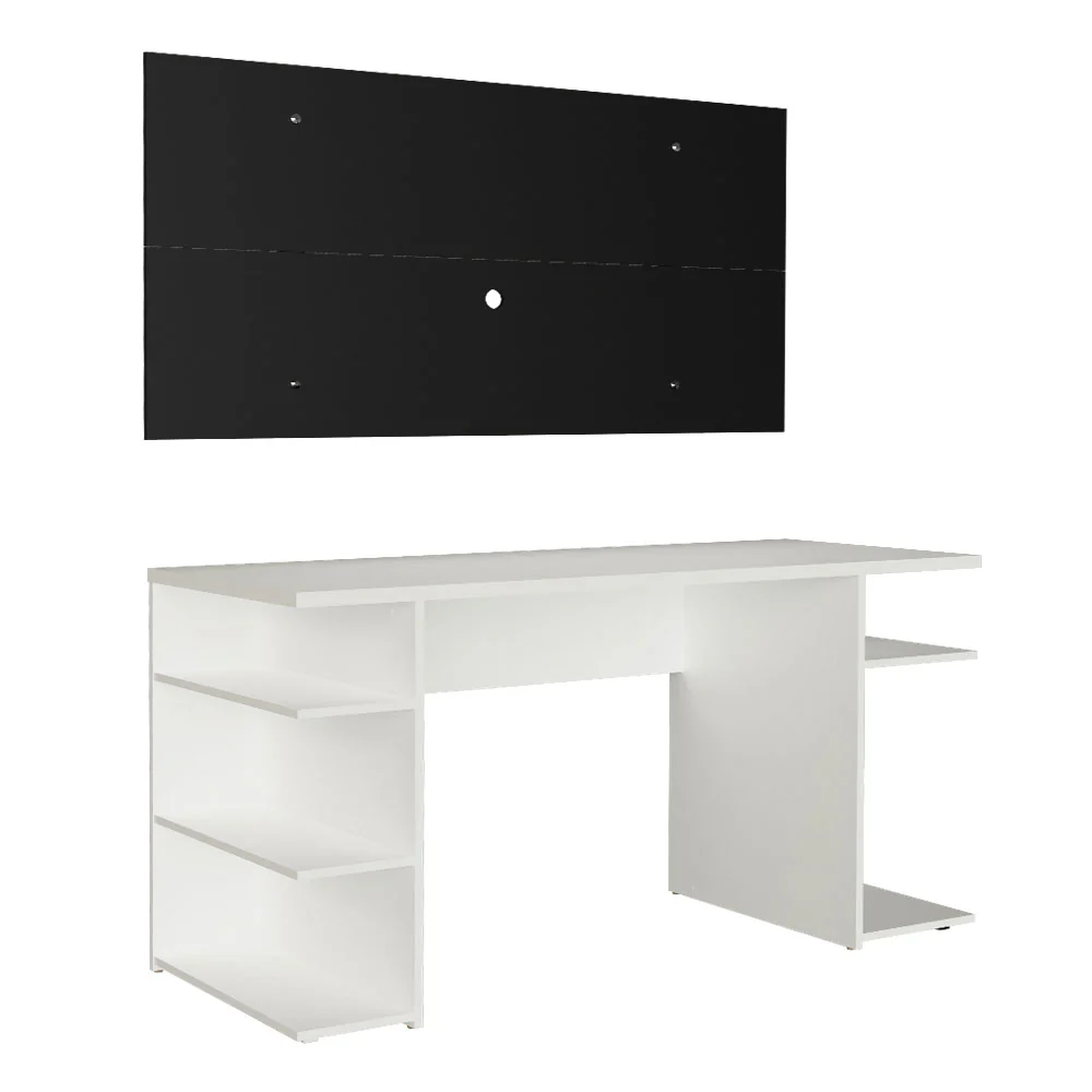 Mesa para Computador Gamer Madesa 9409 e Painel para TV até 50 Polegadas Branco/Preto - Image 11