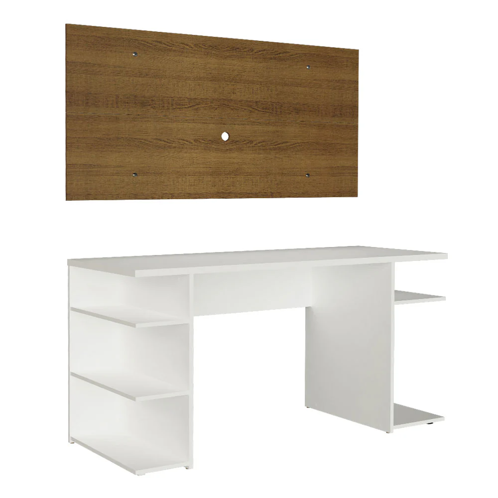 Mesa para Computador Gamer Madesa 9409 e Painel para TV até 50 Polegadas Branco/Rustic - Image 11