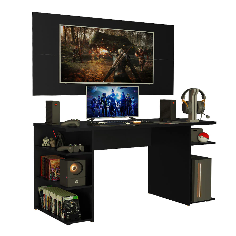 Mesa para Computador Gamer Madesa 9409 e Painel para TV até 50 Polegadas Preto - Image 2