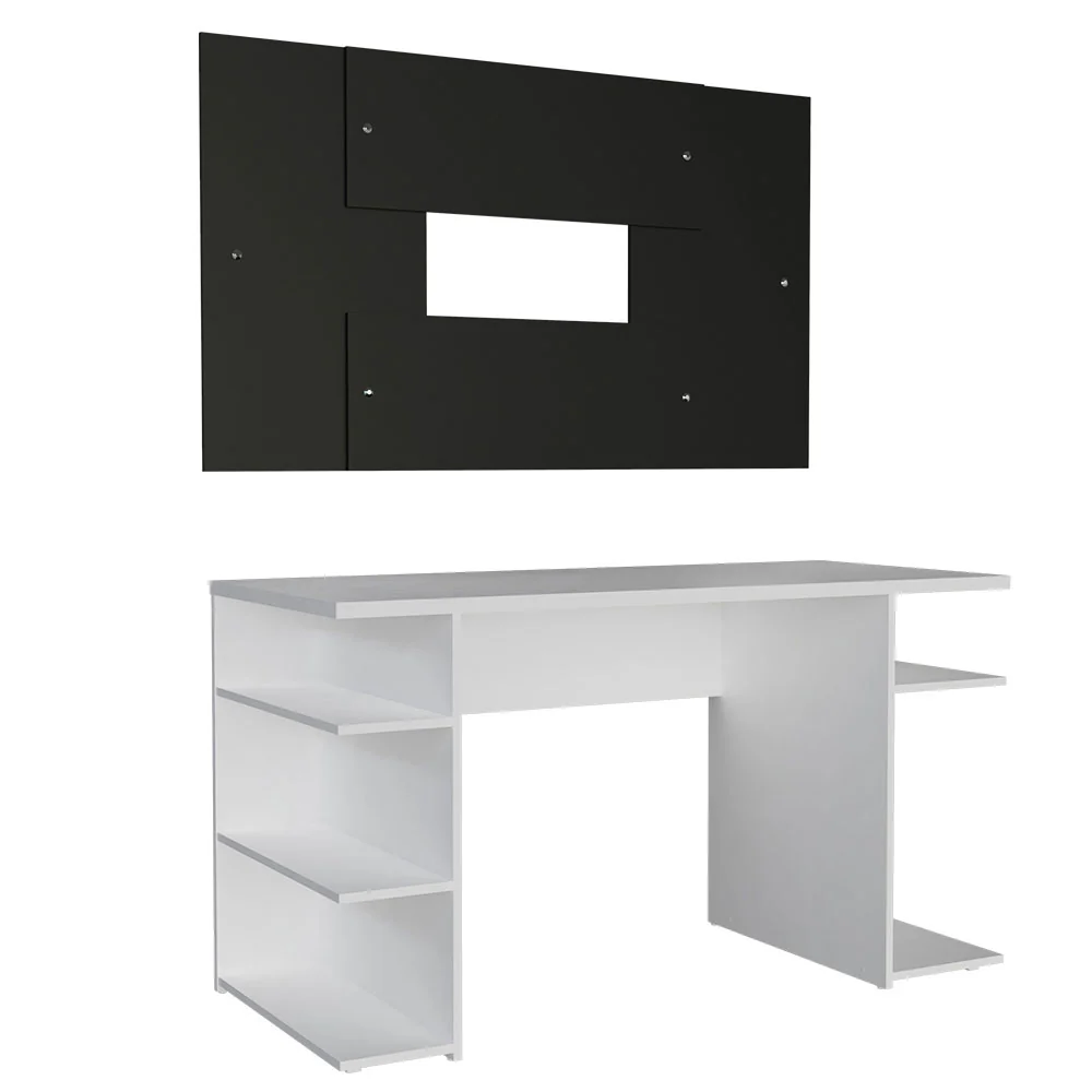 Mesa para Computador Gamer Madesa 9409 e Painel para TV até 58 Polegadas Branco/Preto - Image 11