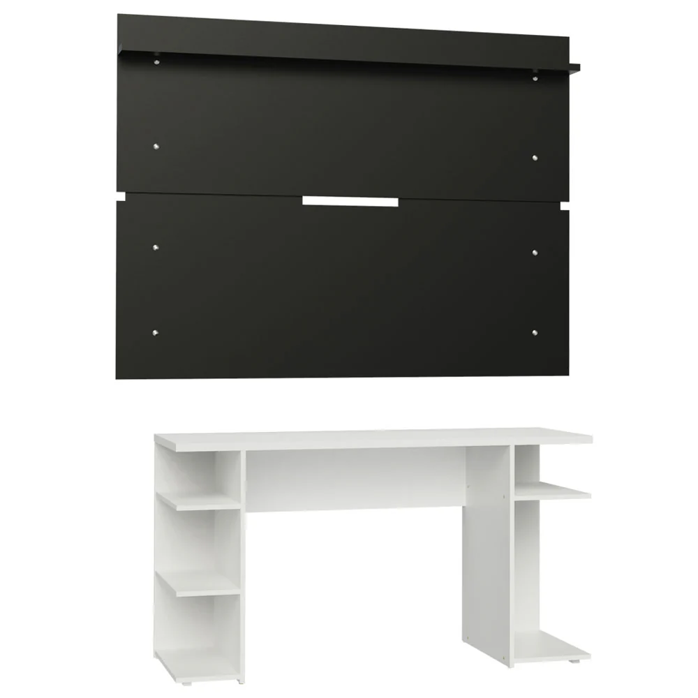 Mesa para Computador Gamer Madesa 9409 e Painel para TV até 65 Polegadas Branco/Preto - Image 10