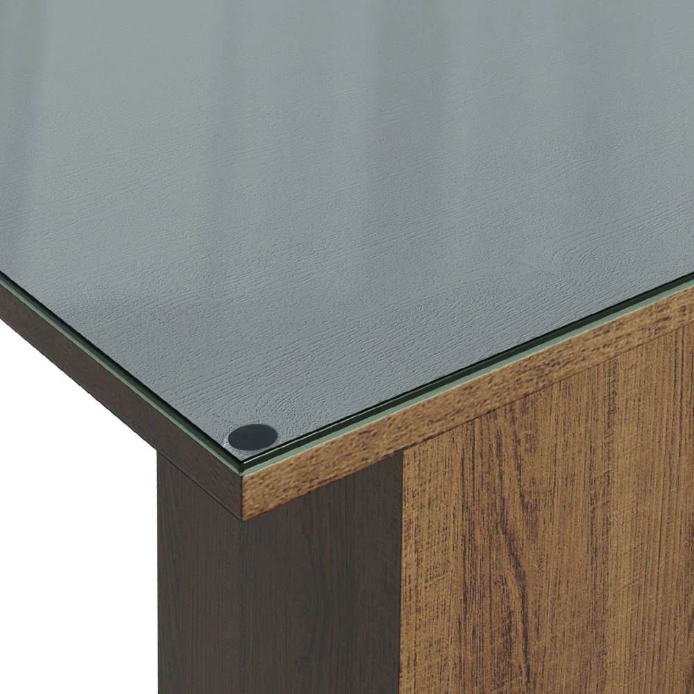 Mesa de Jantar Quadrada Tampo de Vidro Madesa 5363 Rustic/Cinza - Image 4