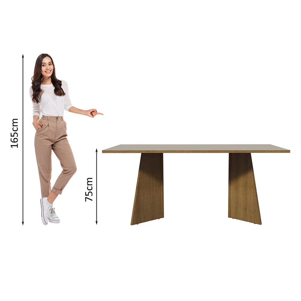 Mesa de Jantar Retangular com Tampo de Madeira Rustic/Crema 5388 Madesa - Image 4