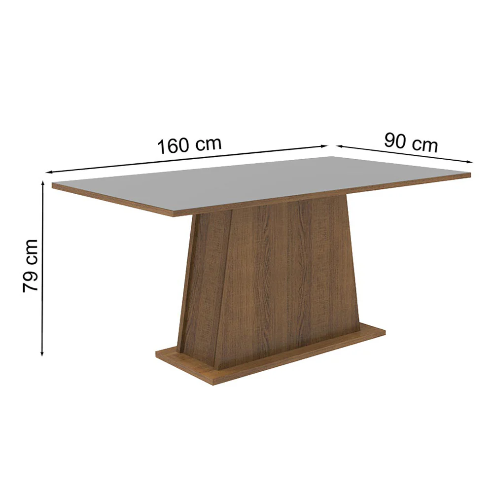 Mesa de Jantar Retangular Tampo de Madeira Rustic/Cinza 5364 Madesa - Image 2