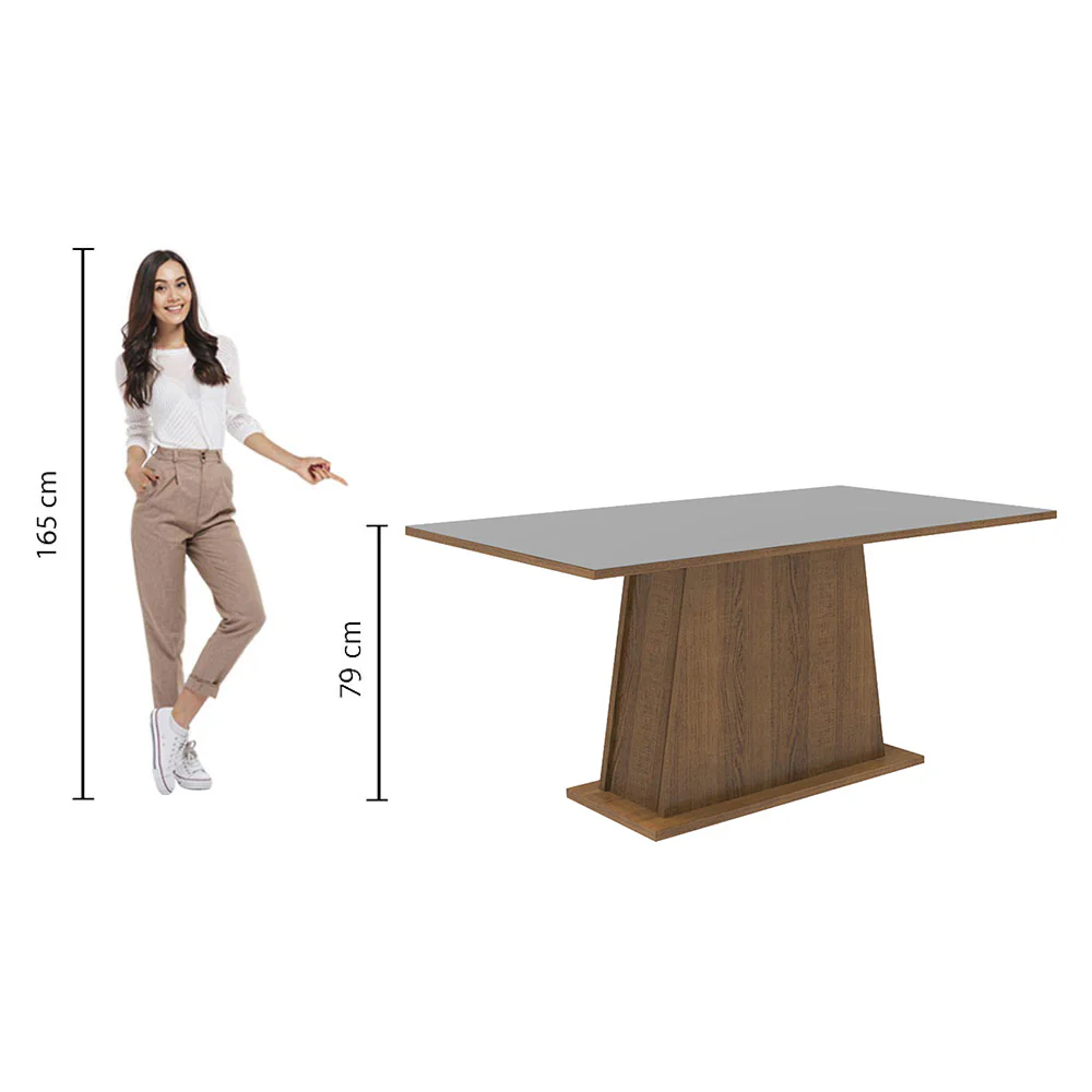 Mesa de Jantar Retangular Tampo de Madeira Rustic/Cinza 5364 Madesa - Image 3