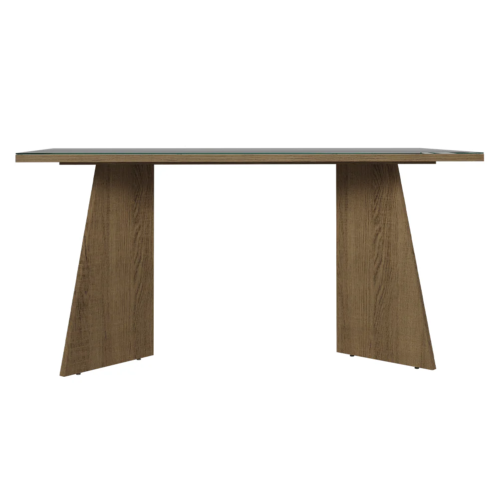 Mesa de Jantar Retangular Tampo de Vidro 5389 Rustic/Cinza Madesa - Image 4