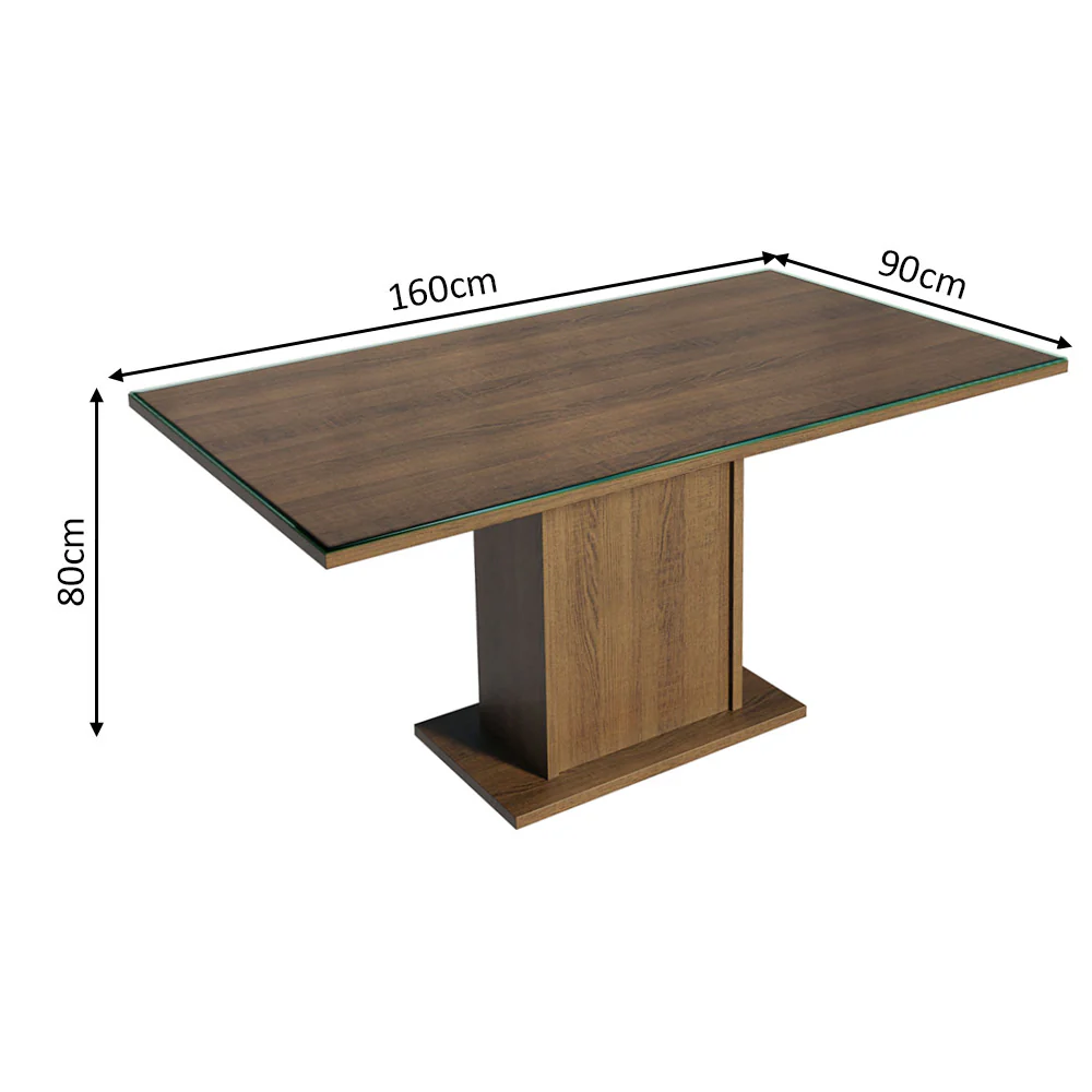 Mesa de Jantar Retangular Tampo de Vidro Rustic 5275 Madesa - Image 3