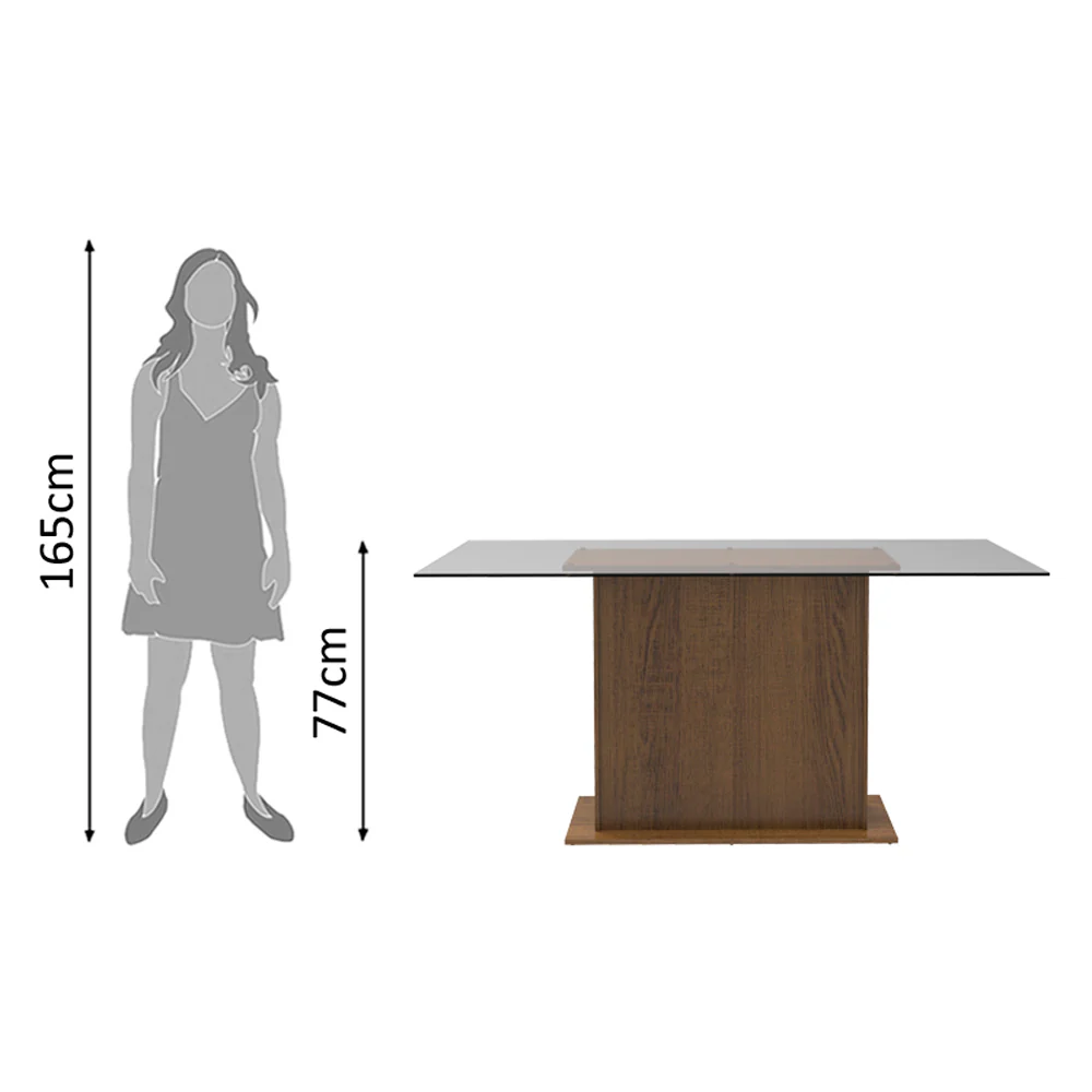 Mesa de Jantar Madesa com Tampo de Vidro 5251A Rustic - Image 3