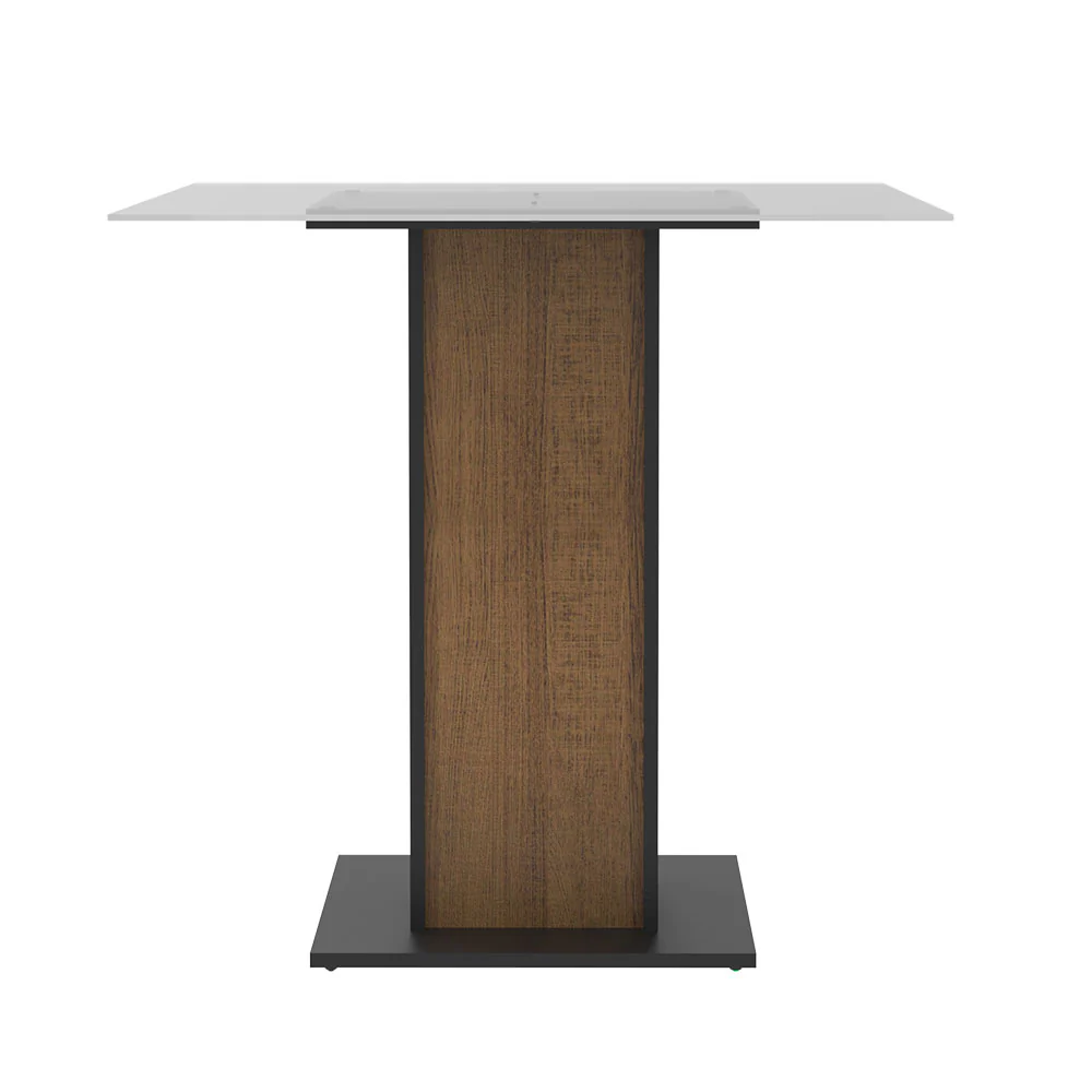 Mesa de Jantar Madesa Quadrada com Tampo de Vidro 5332A Preto/Rustic - Image 3
