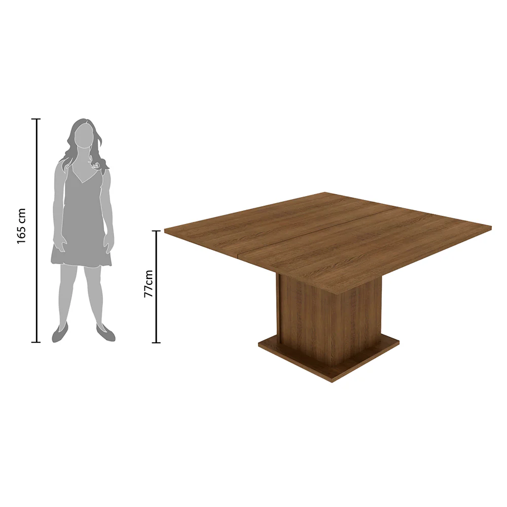 Mesa de Jantar Madesa Quadrada Tampo de Madeira 5286A Rustic - Image 3