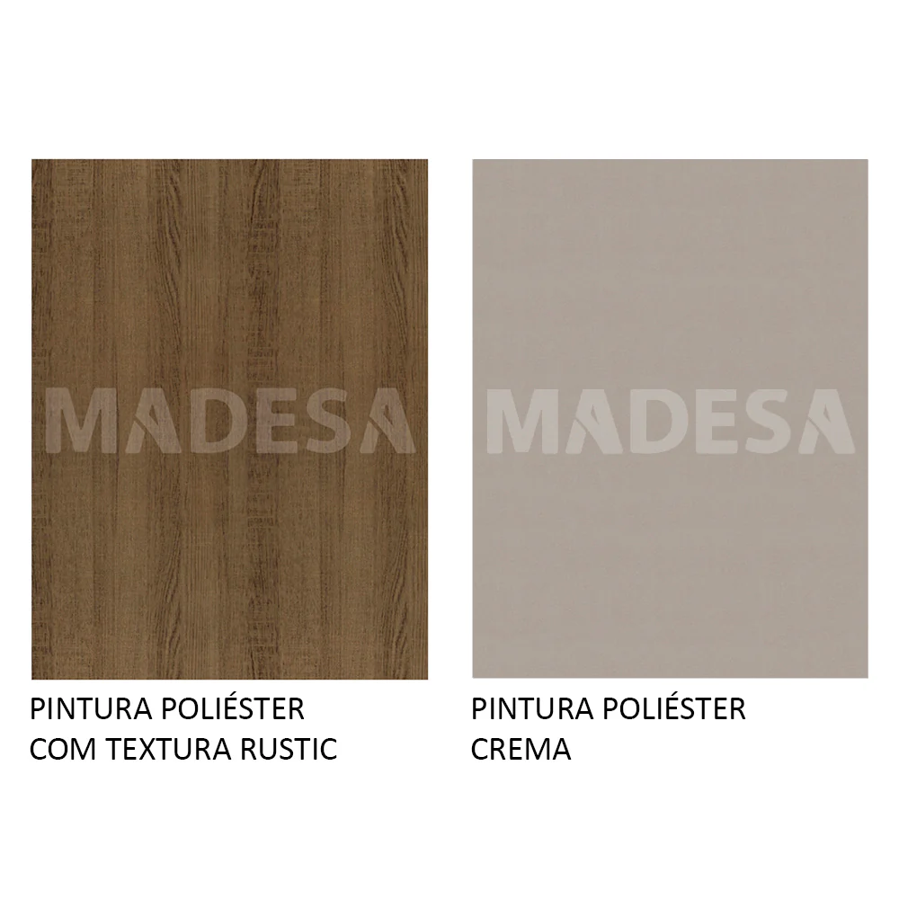Mesa de Jantar Madesa Quadrada Tampo de Vidro 5363 Rustic/Crema - Image 4