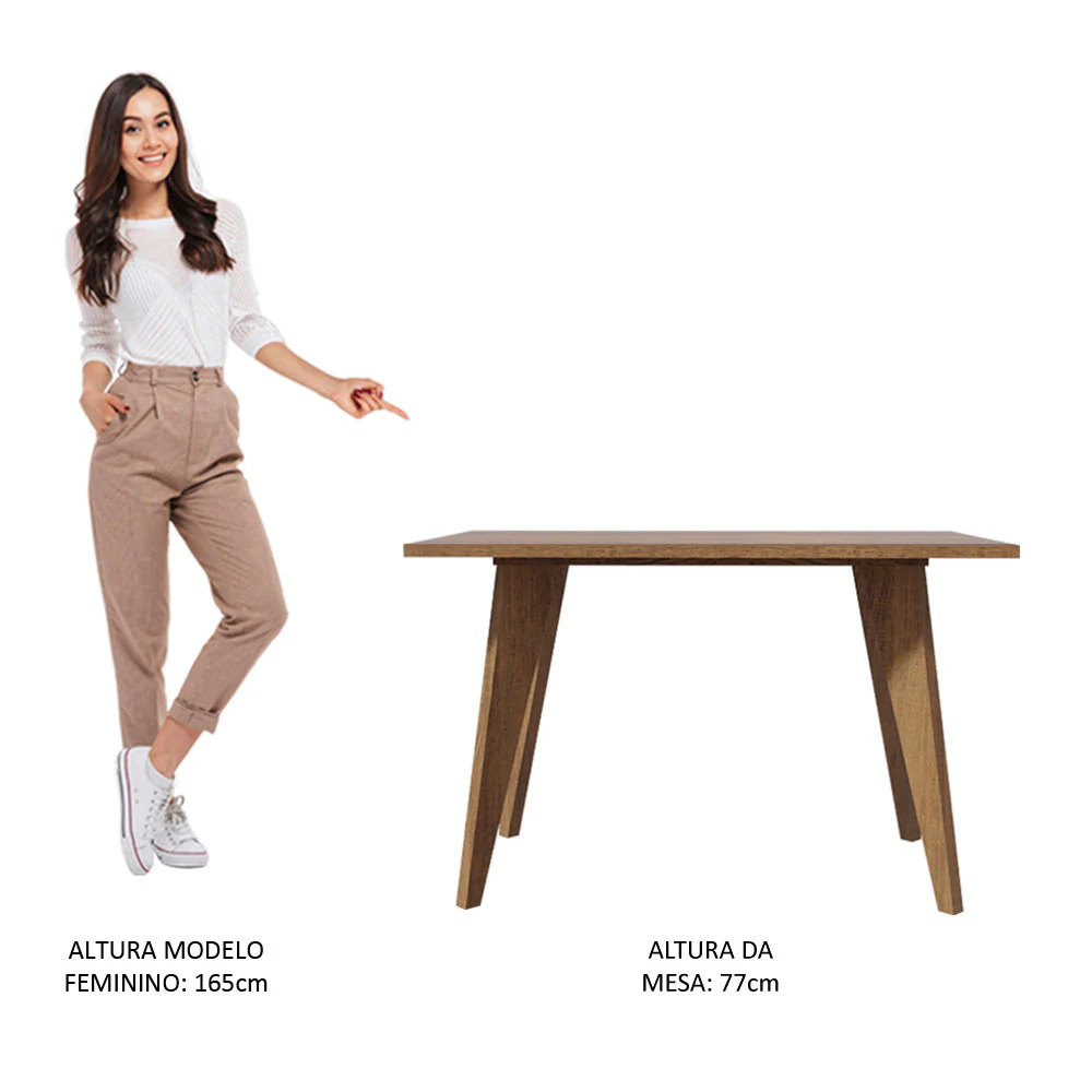 Mesa Madesa Retangular para Escritório com Tampo de Madeira 5319 Rustic - Image 4