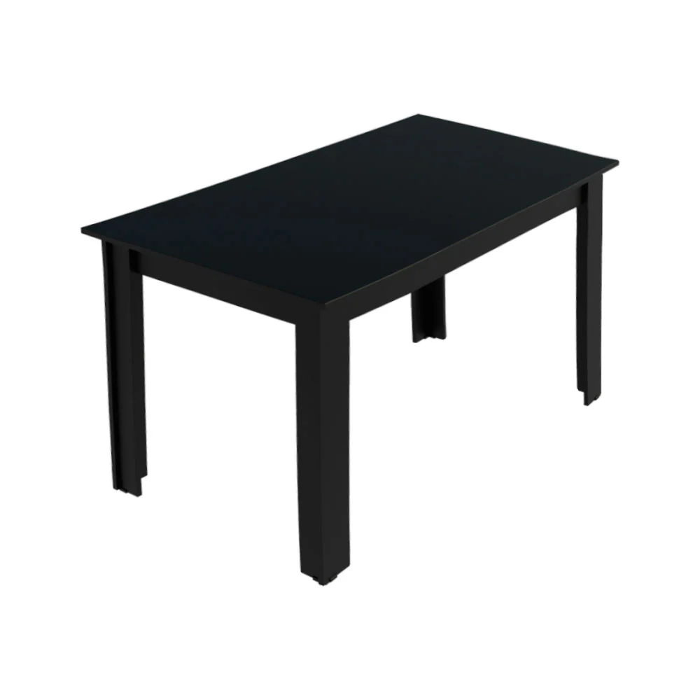 Mesa de Jantar Madesa Retangular Tampo de Madeira 5231 Preto - Image 5