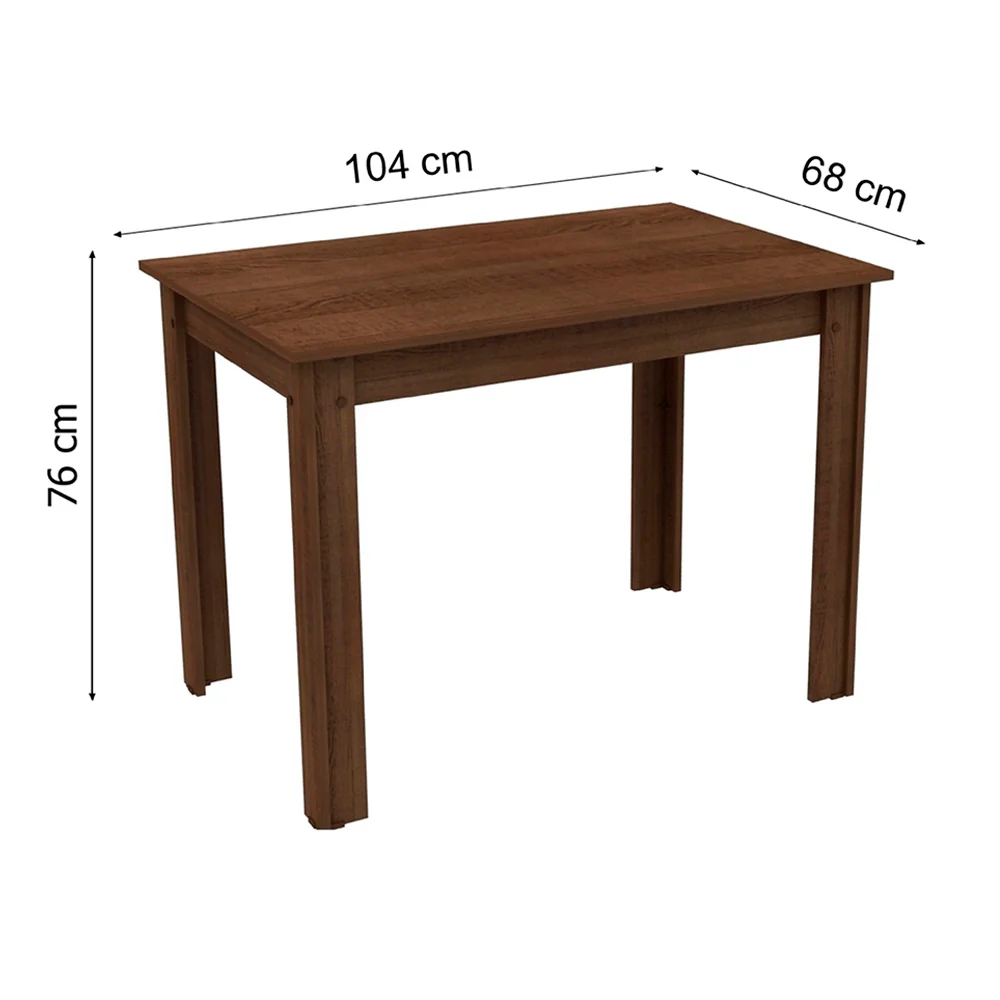 Mesa de Jantar Madesa Retangular Tampo de Madeira 5258B Rustic - Image 2