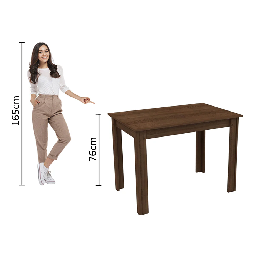 Mesa de Jantar Madesa Retangular Tampo de Madeira 5258B Rustic - Image 3