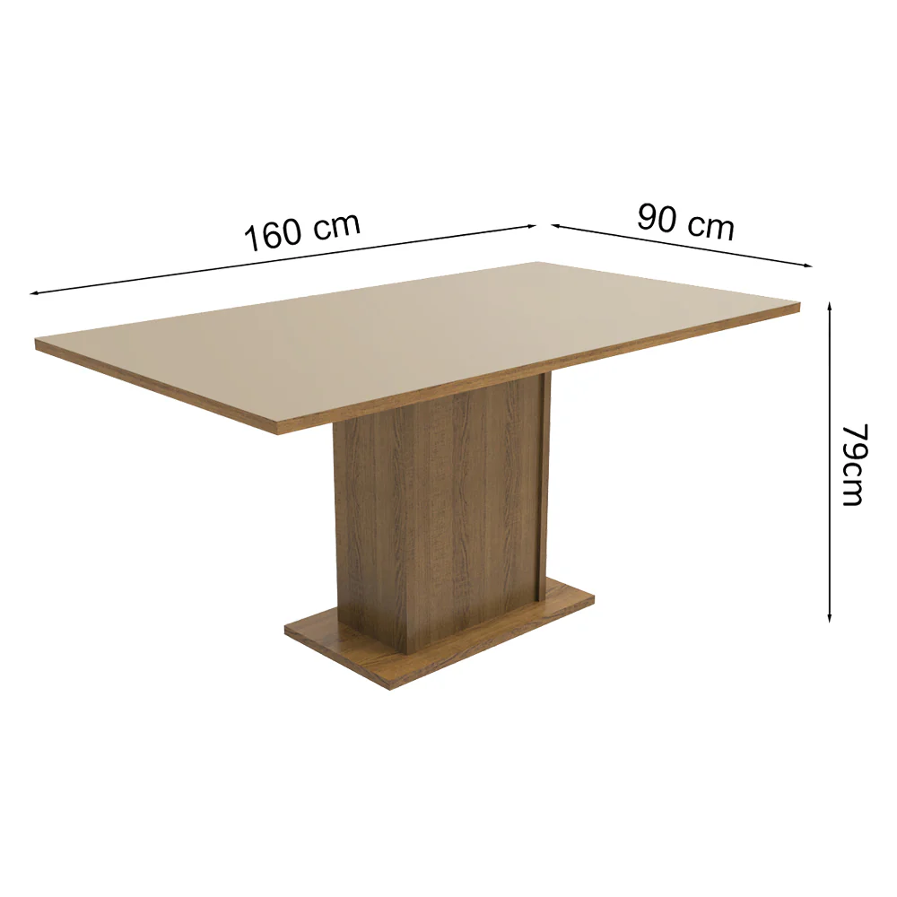 Mesa de Jantar Retangular Tampo de Madeira Rustic/Crema 5275 Madesa - Image 2