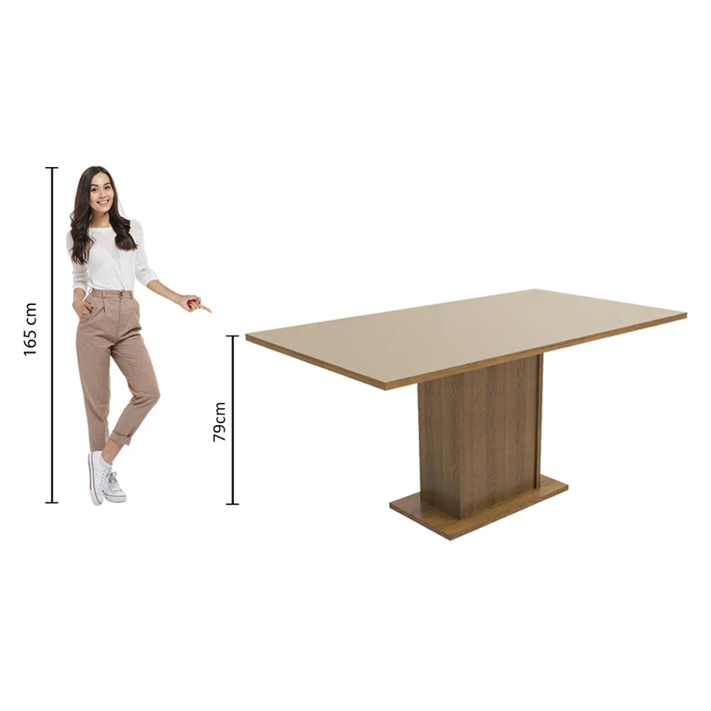 Mesa de Jantar Retangular Tampo de Madeira Rustic/Crema 5275 Madesa - Image 3