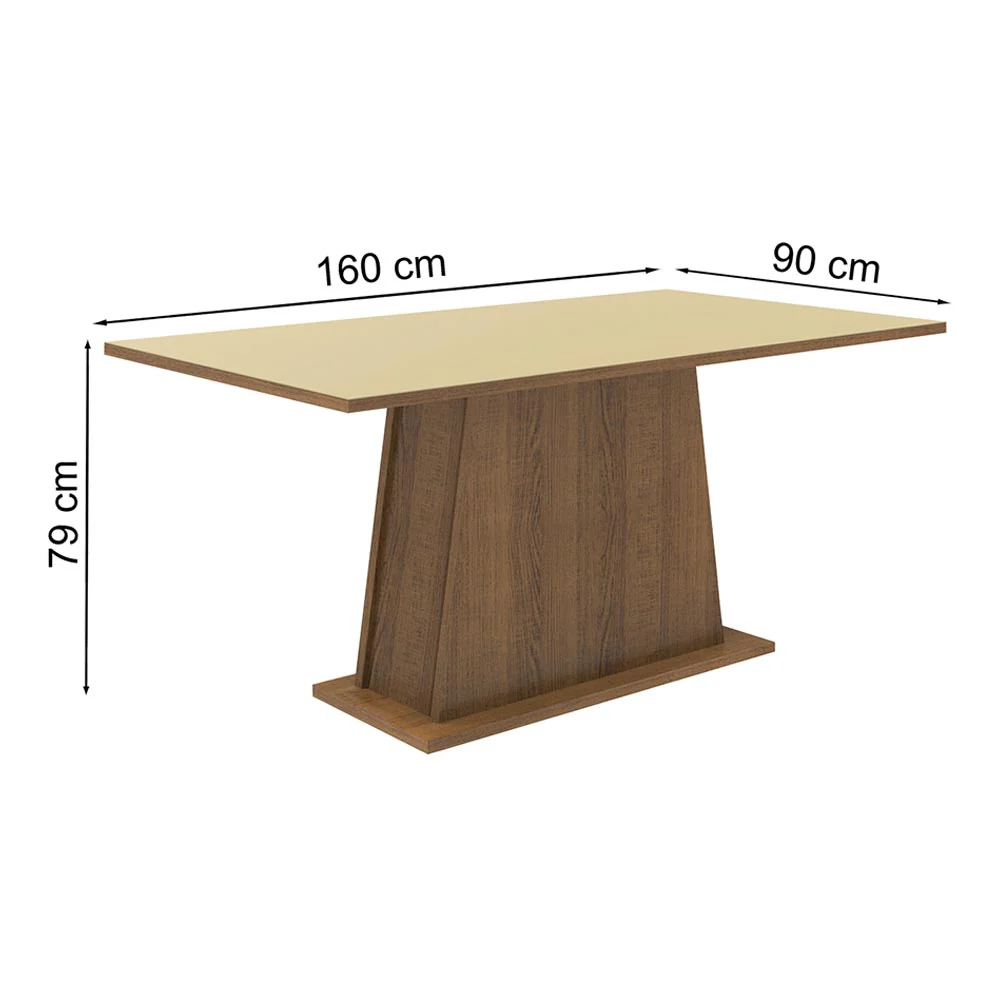 Mesa de Jantar Madesa Retangular Tampo de Madeira 5364 Rustic/Crema - Image 2