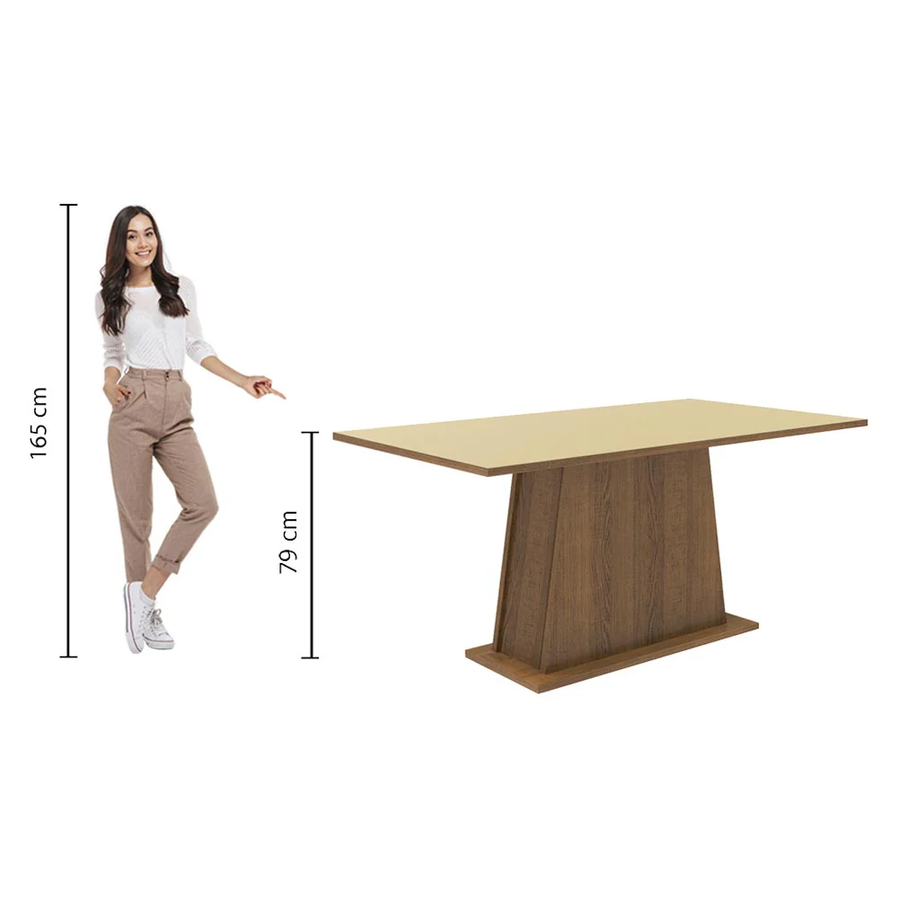 Mesa de Jantar Madesa Retangular Tampo de Madeira 5364 Rustic/Crema - Image 3