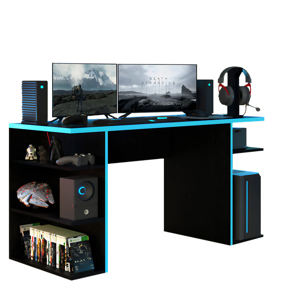 Mesa para Computador Gamer Madesa 9409 Preto/Azul - Image 2