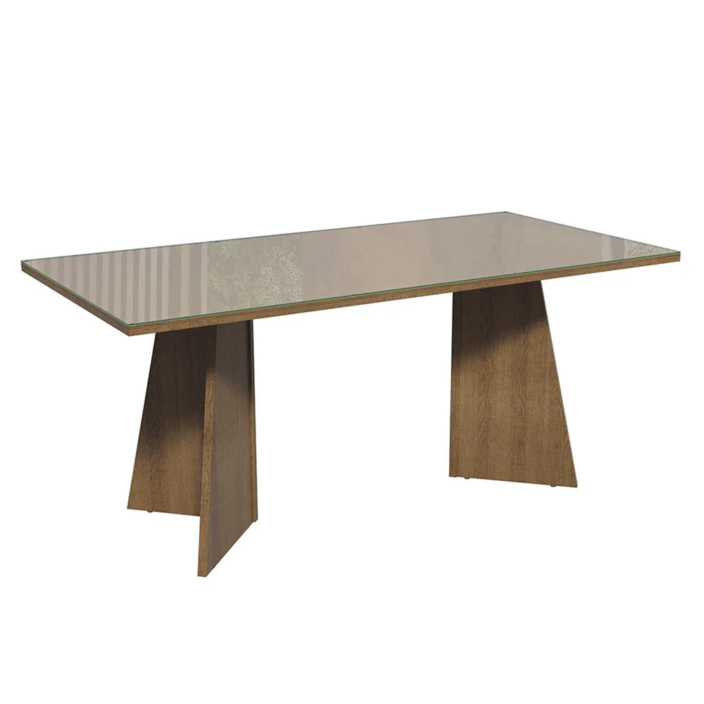 Mesa para Escritório Diretor Presidente 180cm Tampo de Vidro Rustic/Crema 5388 Madesa - Image 7