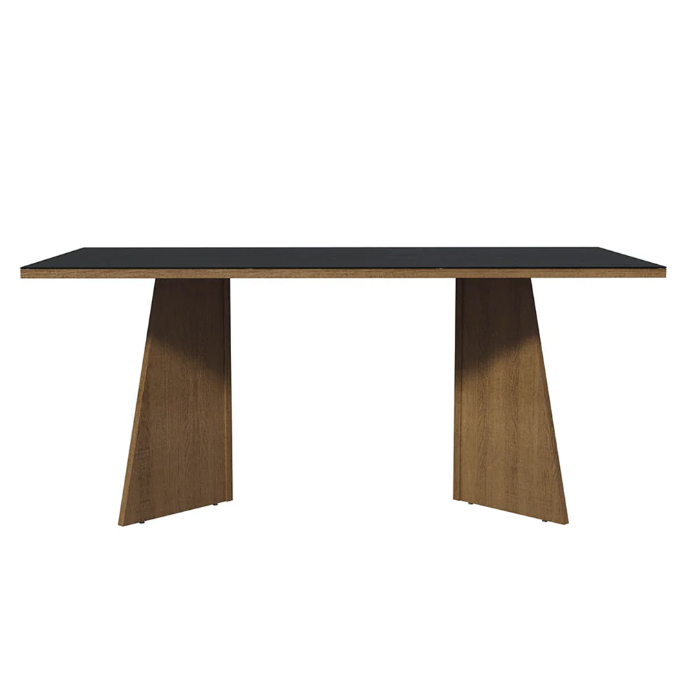 Mesa para Escritório Diretor Presidente 180cm Tampo de Vidro Rustic/Preto 5388 Madesa - Image 6