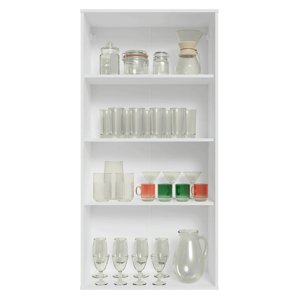 Módulo Cristaleira 70 cm 2 Portas de Vidro Branco/Cinza Vik Madesa - Image 4