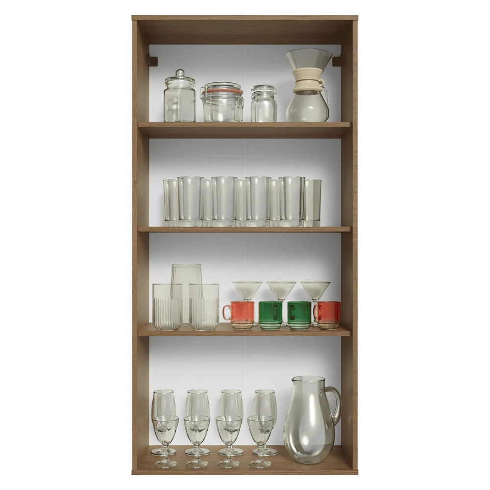 Módulo Cristaleira 70 cm 2 Portas de Vidro Rustic/Crema Vik Madesa - Image 12