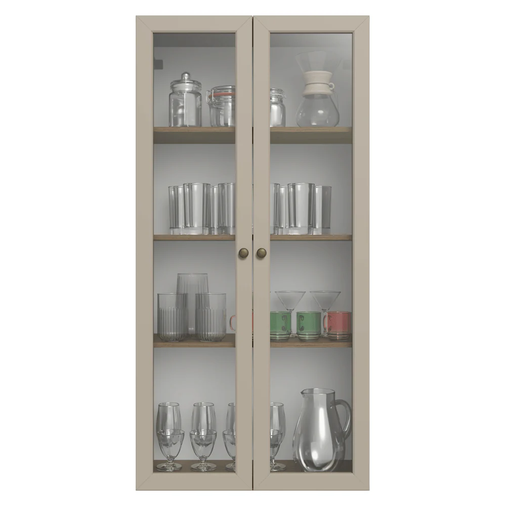 Módulo Cristaleira 70 cm 2 Portas de Vidro Rustic/Crema Vik Madesa - Image 4