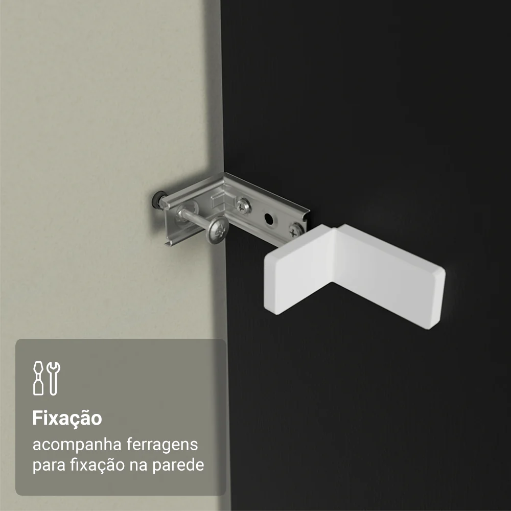 Painel Fechamento Lateral para Cozinha 225 x 60cm Preto Madesa - Image 4