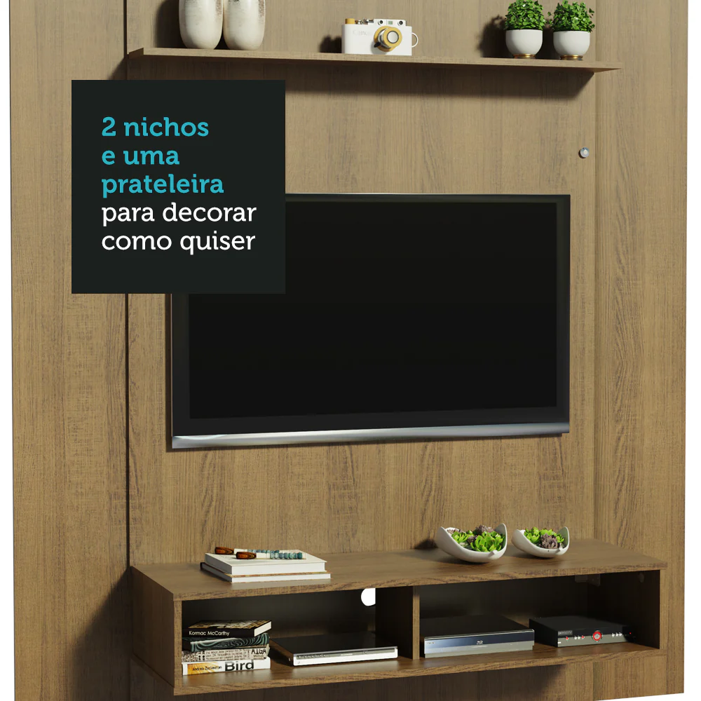 Painel para TV até 50 Polegadas Madesa Arizona 1 Prateleira 2 Nichos Rustic - Image 8