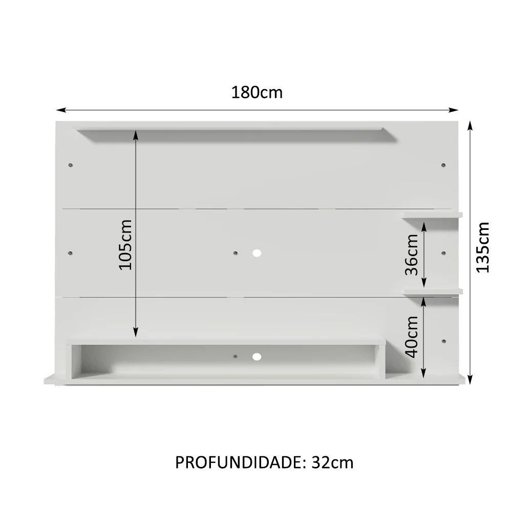 Painel para TV até 60 Polegadas Madesa Alfa Branco - Image 3