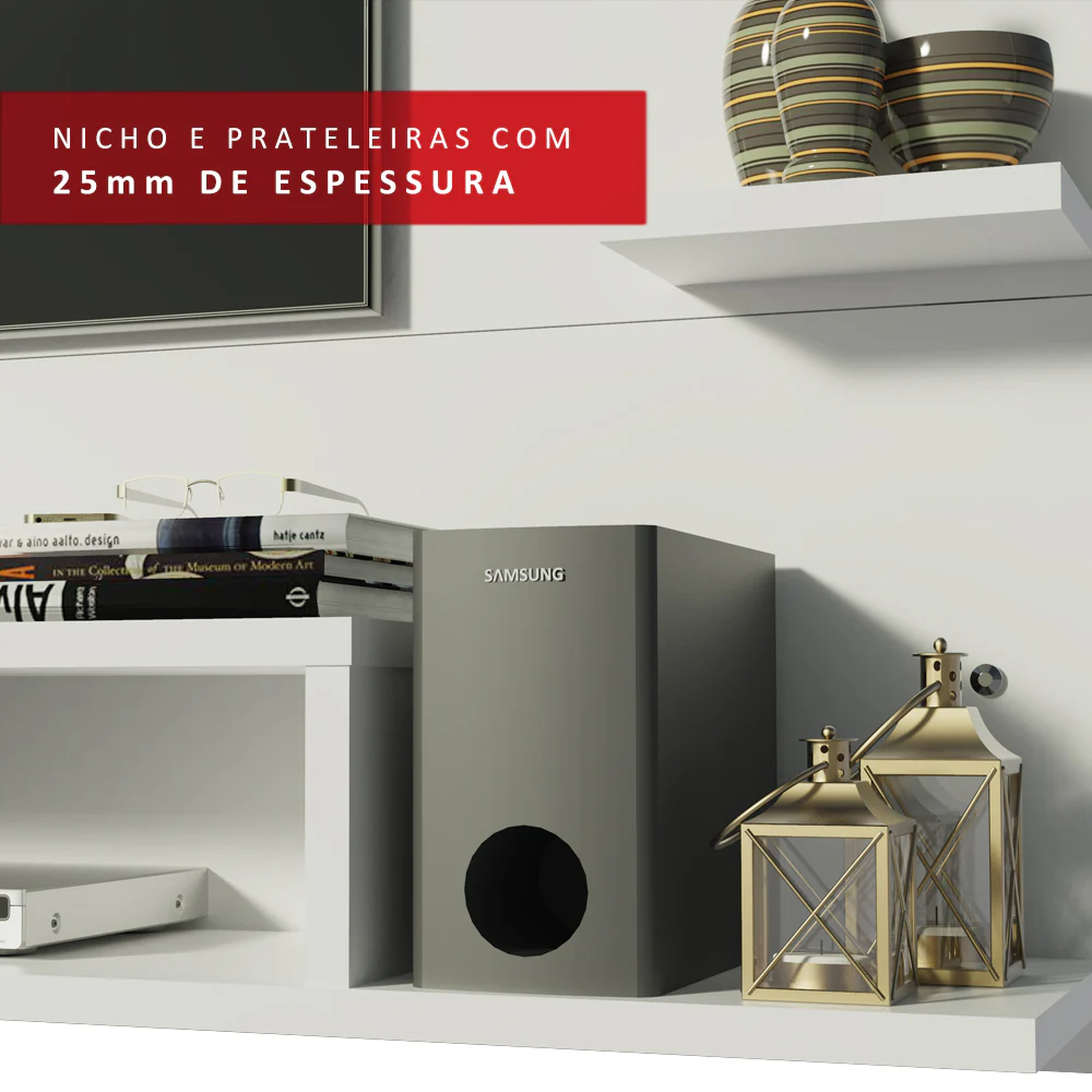 Painel para TV até 60 Polegadas Madesa Alfa Branco - Image 5