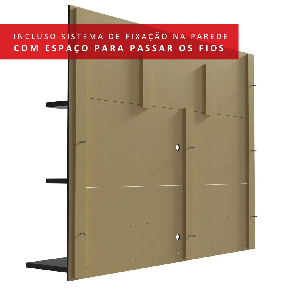 Painel para TV até 60 Polegadas Madesa Alfa Preto - Image 6
