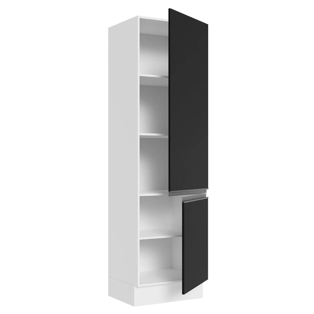 Paneleiro 100% MDF 60 cm 2 Portas Branco/Preto Acordes Madesa - Image 4